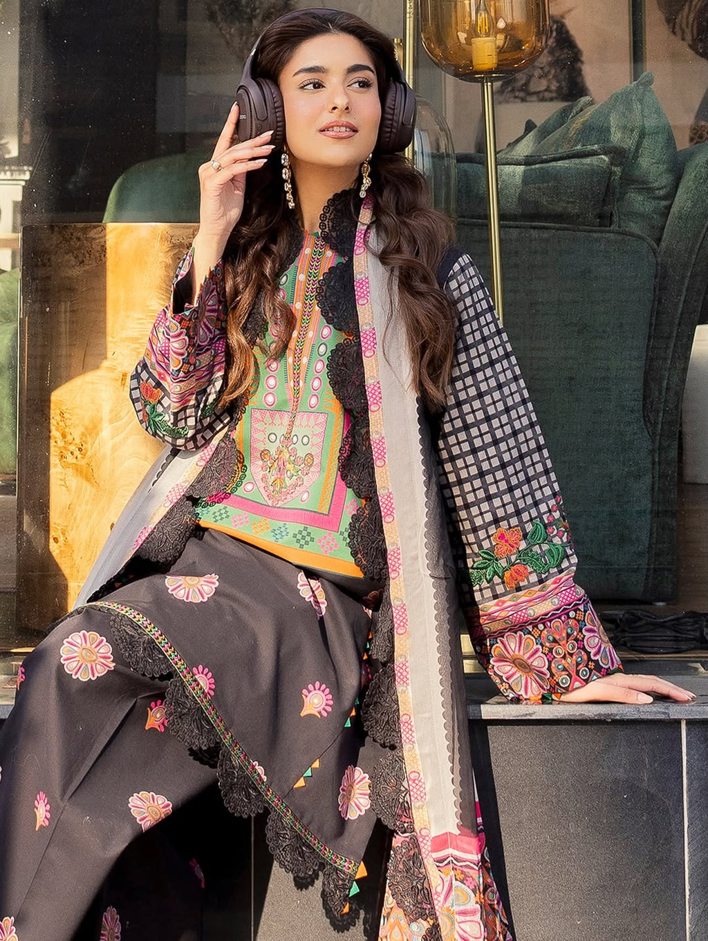 RP1166Summer 3PC Lawn Digital Print Dress