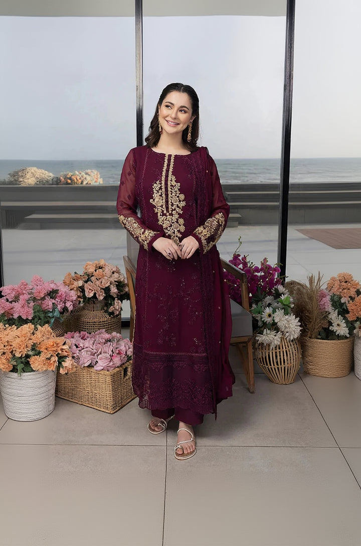 RP1114-AZURE - Summer 3PC Lawn Embroidered Suit
