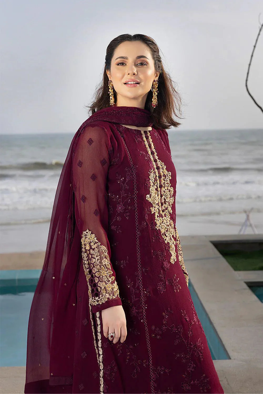 RP1114-AZURE - Summer 3PC Lawn Embroidered Suit