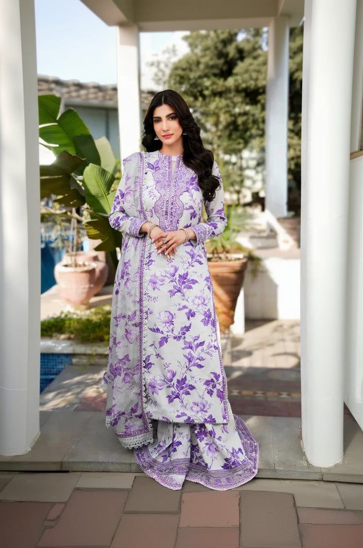 RP1160Summer 3PC Lawn Digital Print Dress