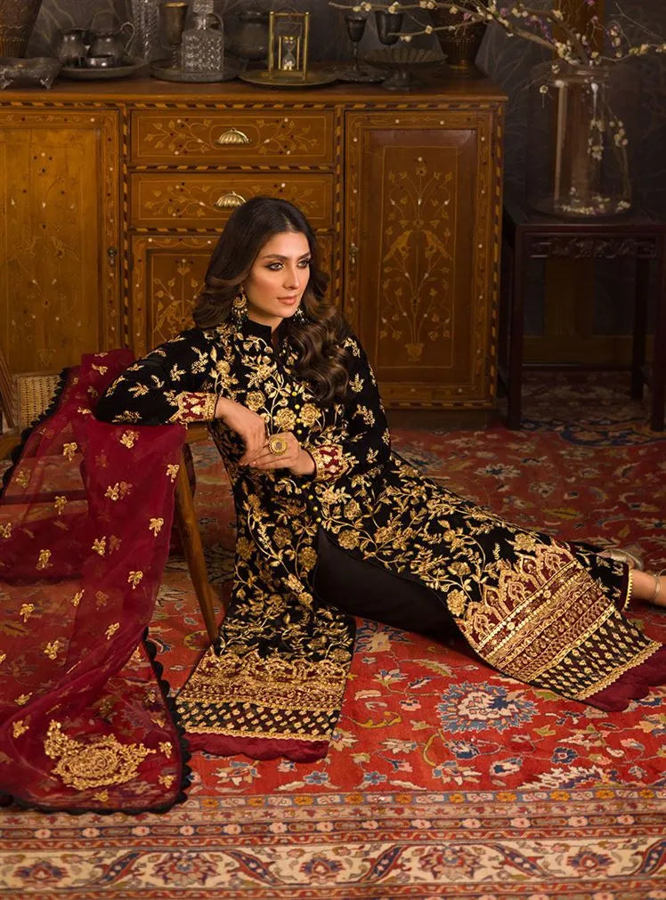RP3358- Asim Jofa - Embroidered Velvet 3piece suit