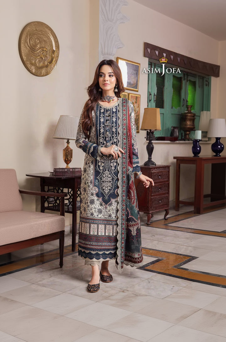 RP1143Asim Jofa - Summer 3PC LAWN Digital Print Dress