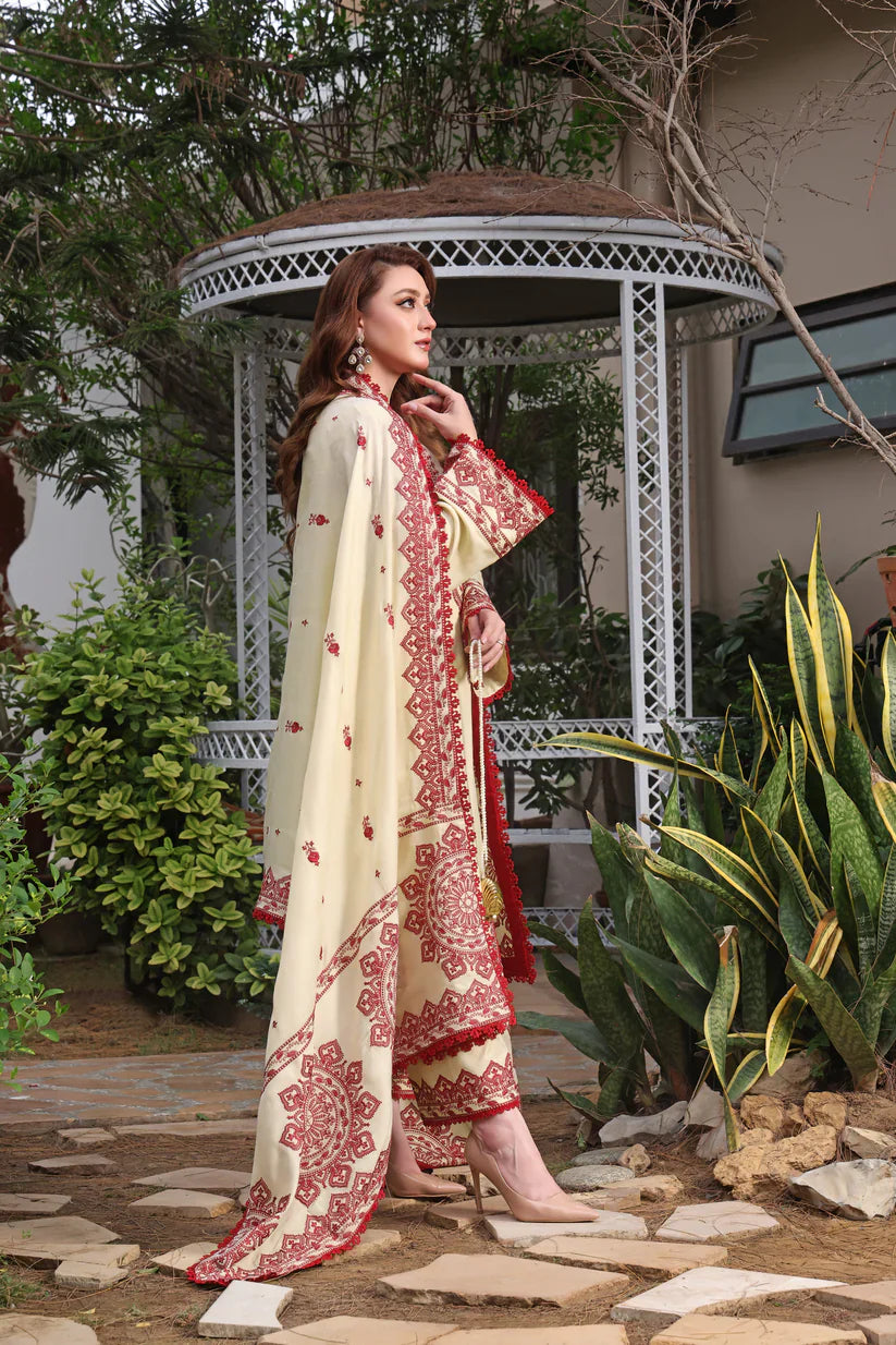 Rp3383- Asim Jofa - Winter 3PC Dhanak Embroidered Suit
