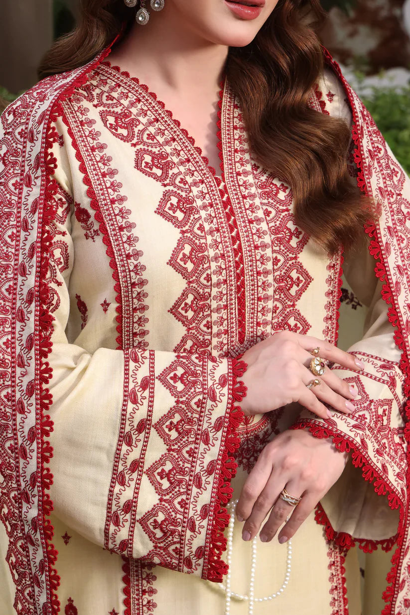 Rp3383- Asim Jofa - Winter 3PC Dhanak Embroidered Suit