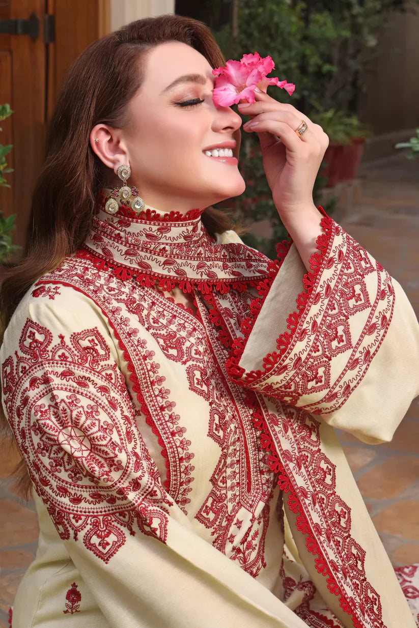 Rp3383- Asim Jofa - Winter 3PC Dhanak Embroidered Suit