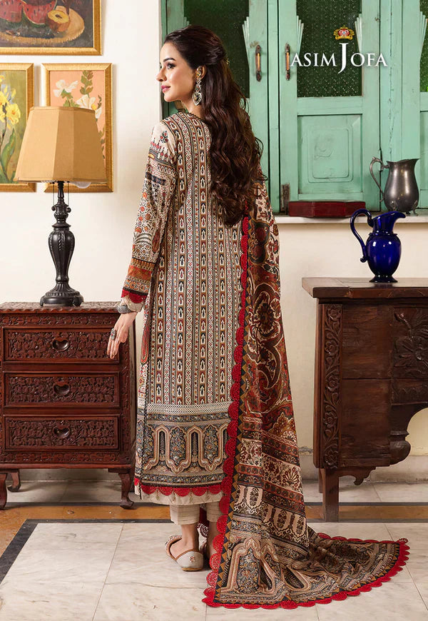 RP33114 -Asim Jofa - Winter 3PC Karandi Digital Print Dress