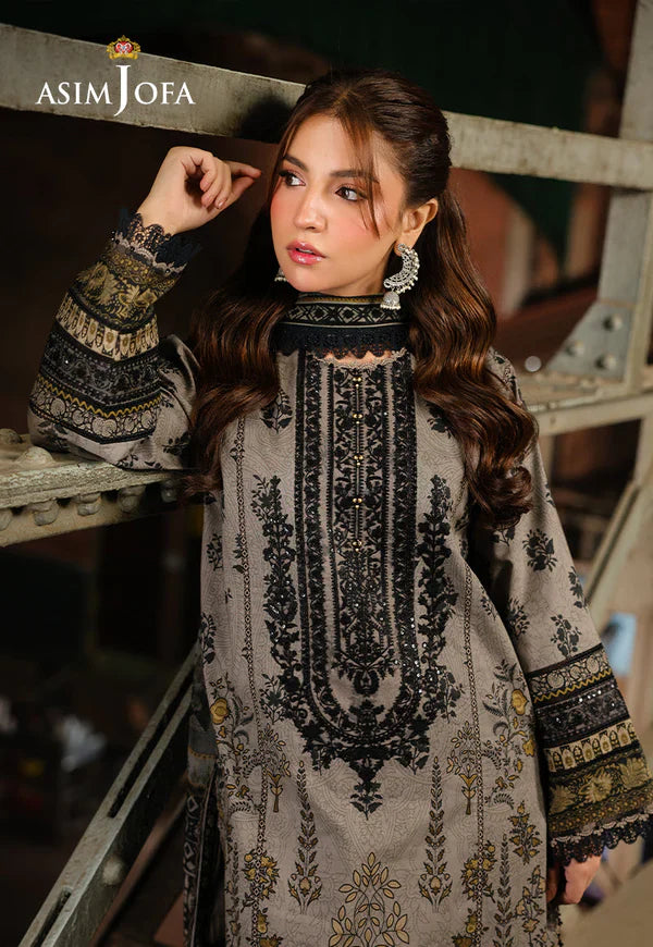 RP33410-Asim Jofa - Winter 3PC Karandi Digital Print Dress