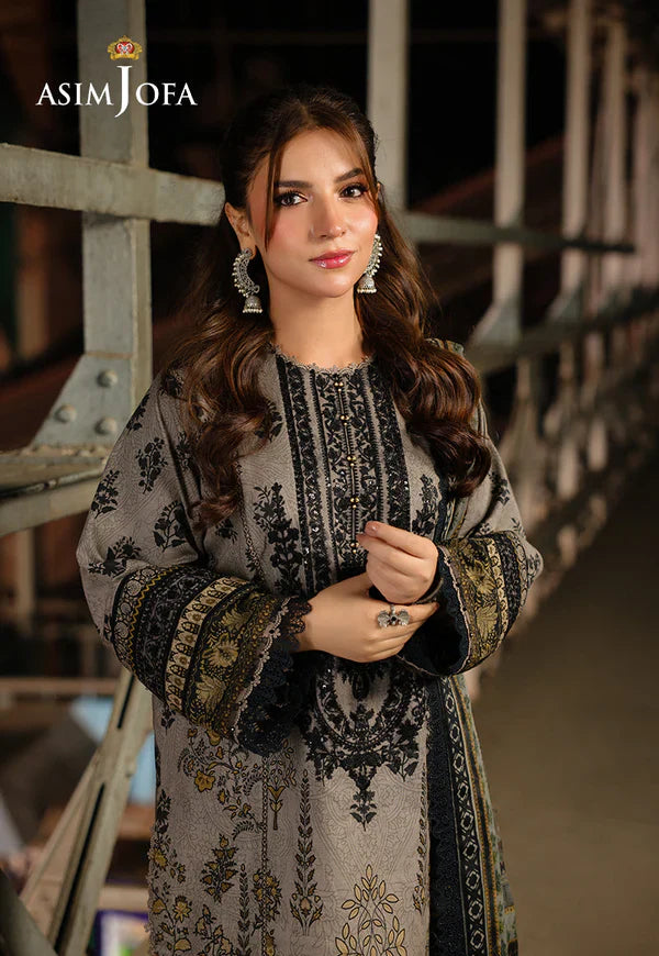 RP33410-Asim Jofa - Winter 3PC Karandi Digital Print Dress