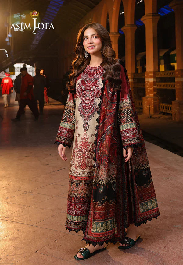 RP3397 - Asim Jofa - Winter 3PC Karandi Digital Print Dress