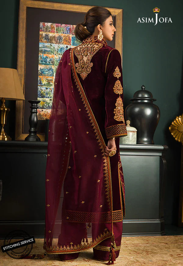 RP2012- Asim jofa Embroidered Velvet 3piece suit