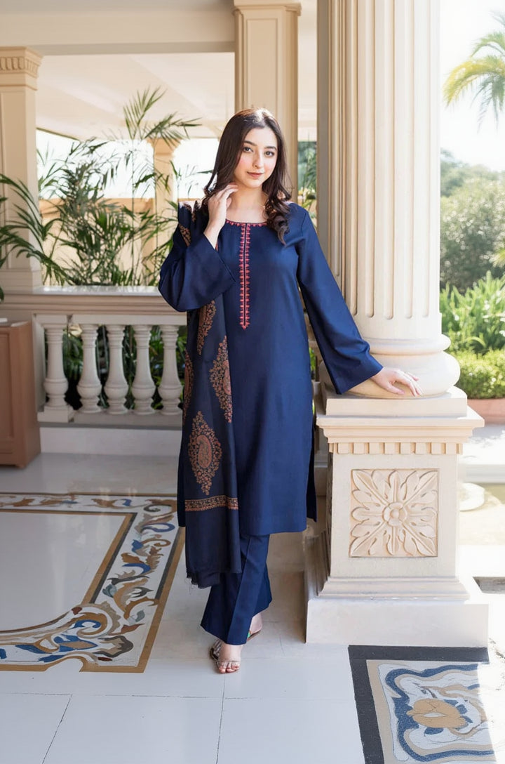 Rp3353 -Asling - Winter 3PC Dhanak Embroidered Suit