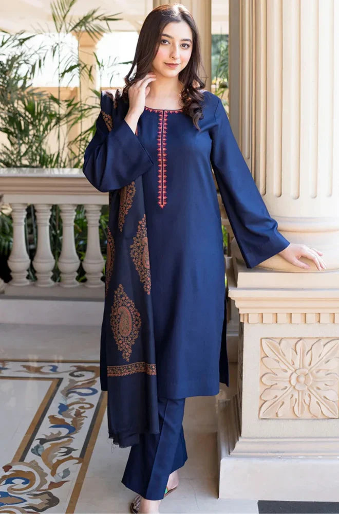 Rp3353 -Asling - Winter 3PC Dhanak Embroidered Suit