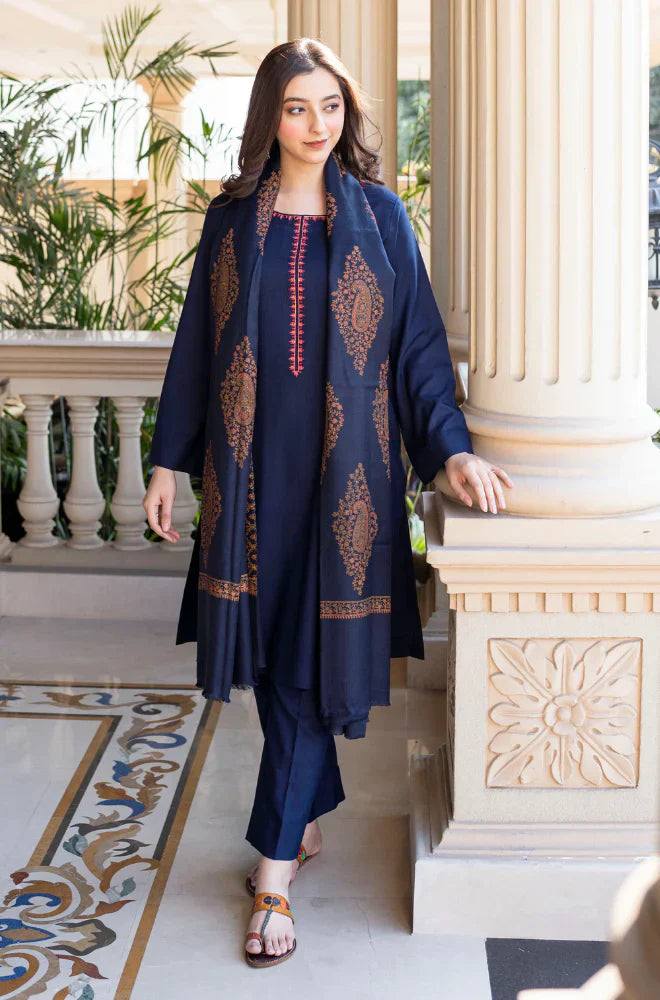 Rp3353 -Asling - Winter 3PC Dhanak Embroidered Suit