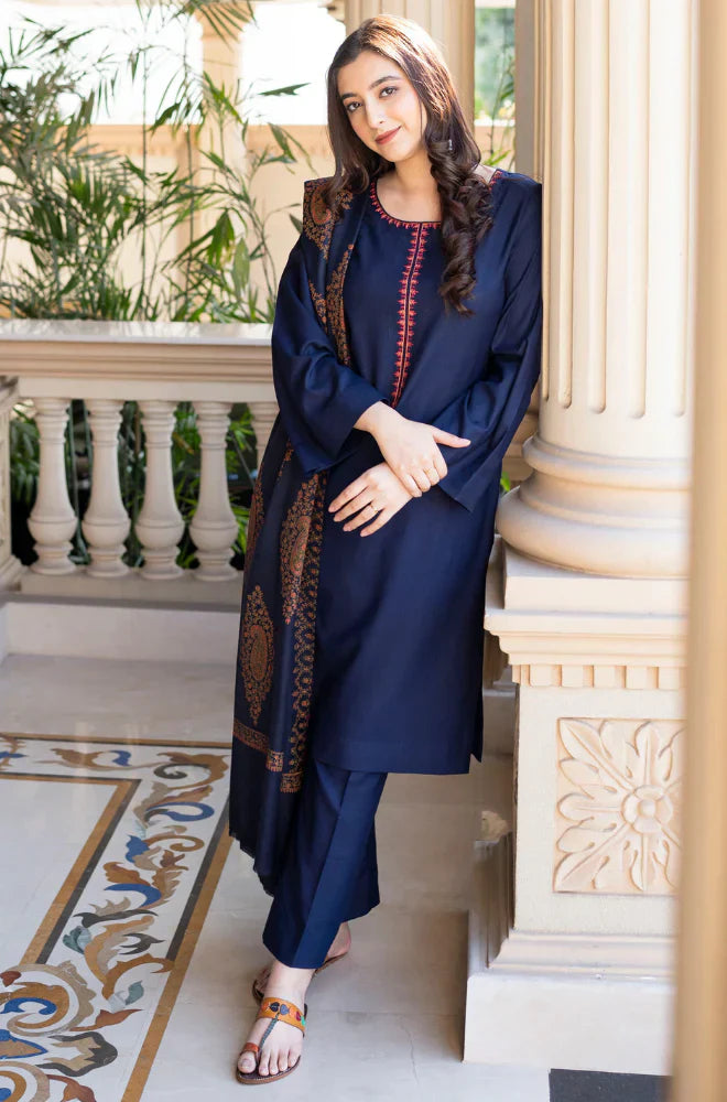 Rp3353 -Asling - Winter 3PC Dhanak Embroidered Suit