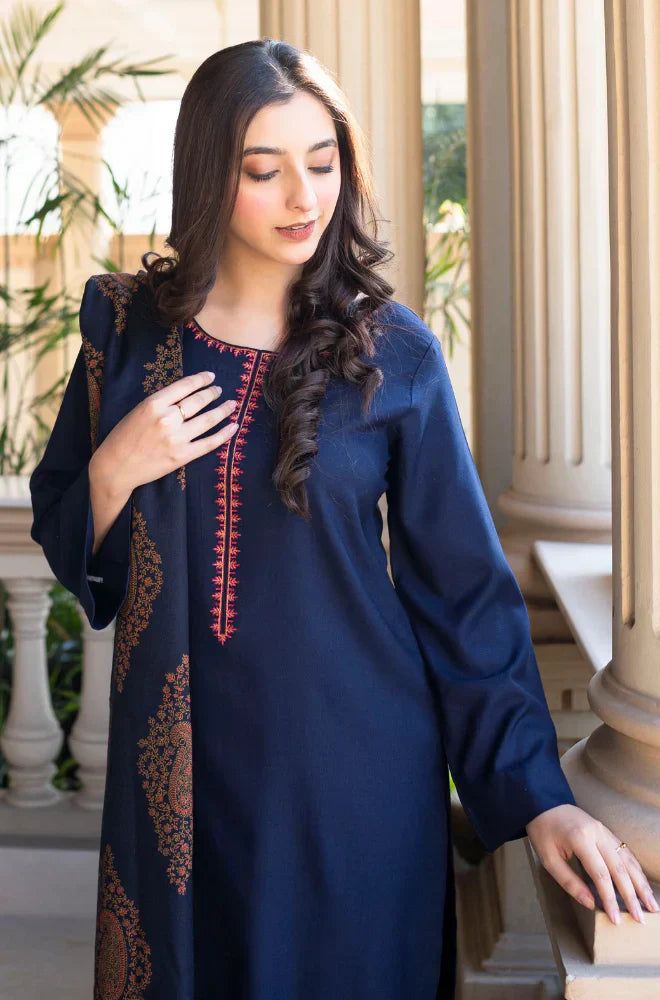 Rp3353 -Asling - Winter 3PC Dhanak Embroidered Suit