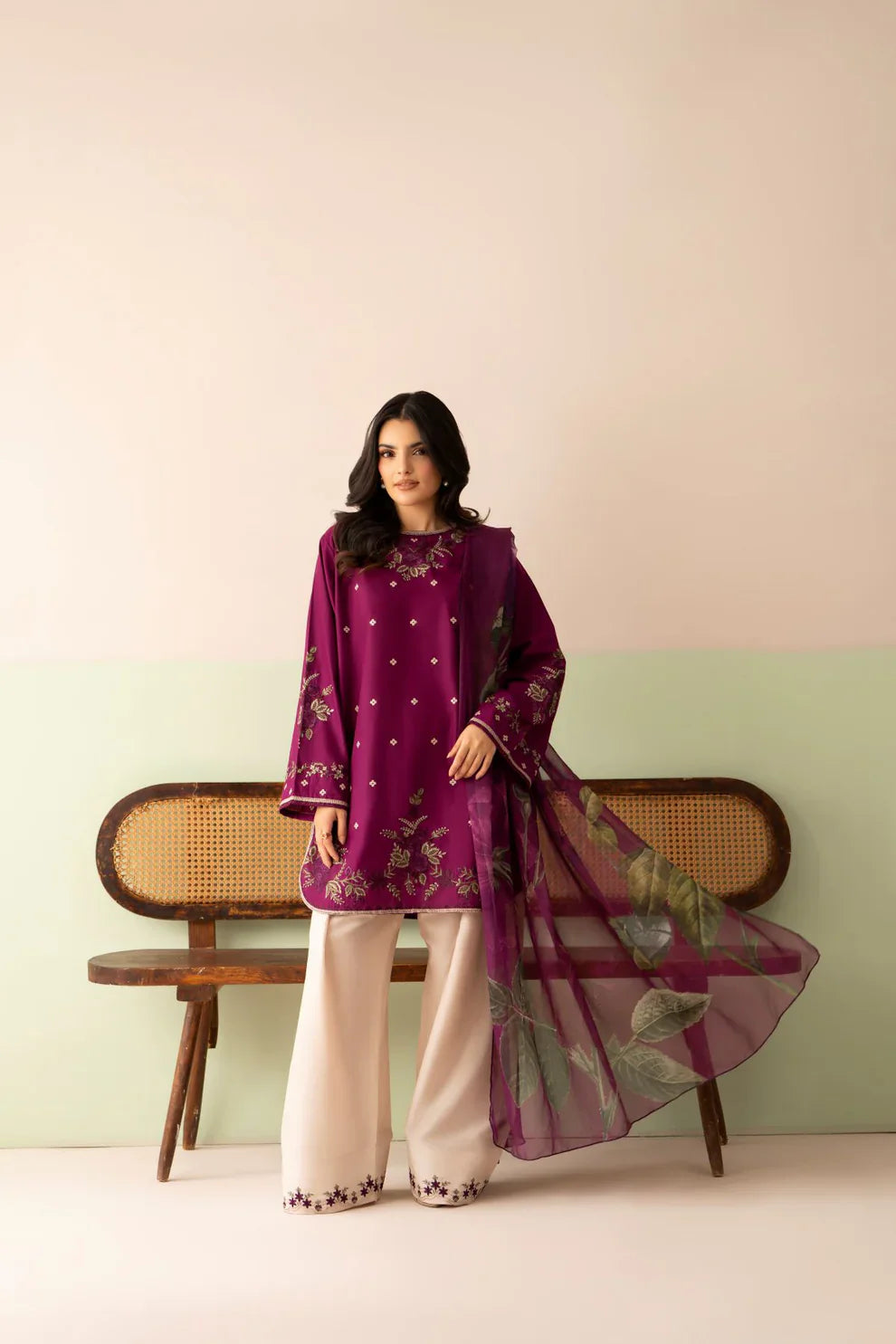 Rp1207Baroque - Summer-3PC Lawn Embroidered Suit