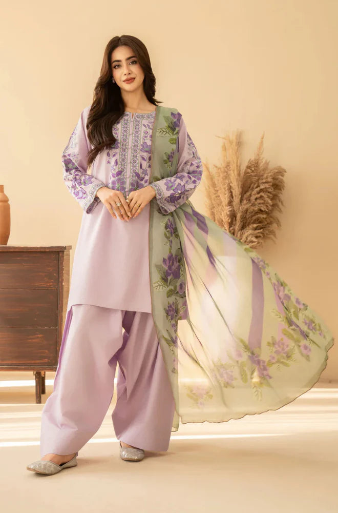 Rp1218Baroque - Summer-3PC Lawn Embroidered Suit