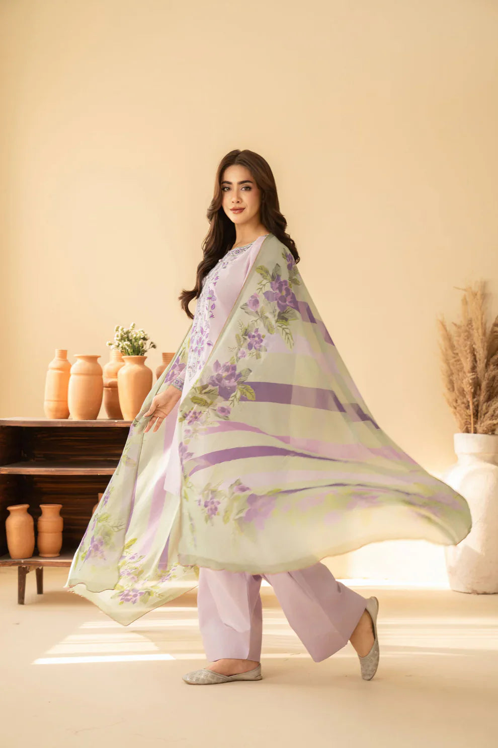 Rp1218Baroque - Summer-3PC Lawn Embroidered Suit