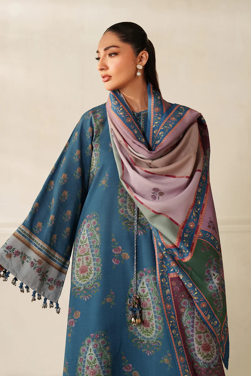 RP33139-Baroque - Winter 3PC Karandi Digital Print Dress