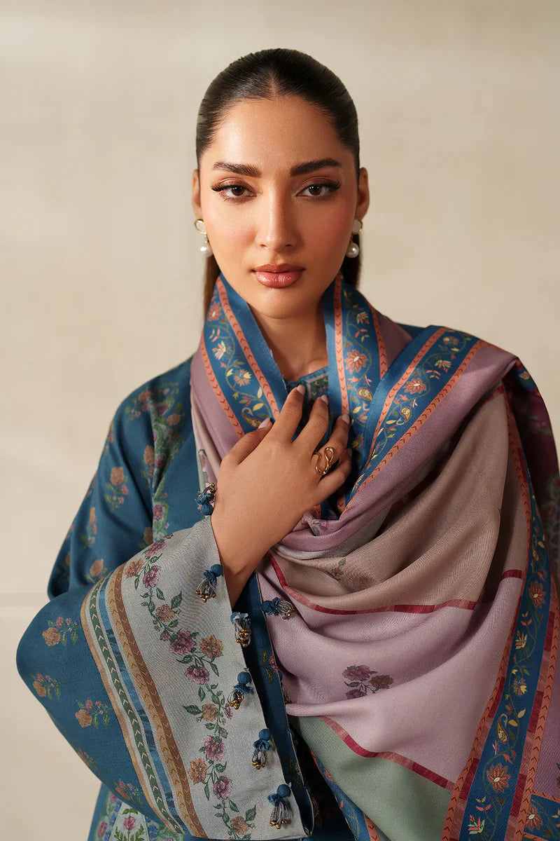 RP33139-Baroque - Winter 3PC Karandi Digital Print Dress