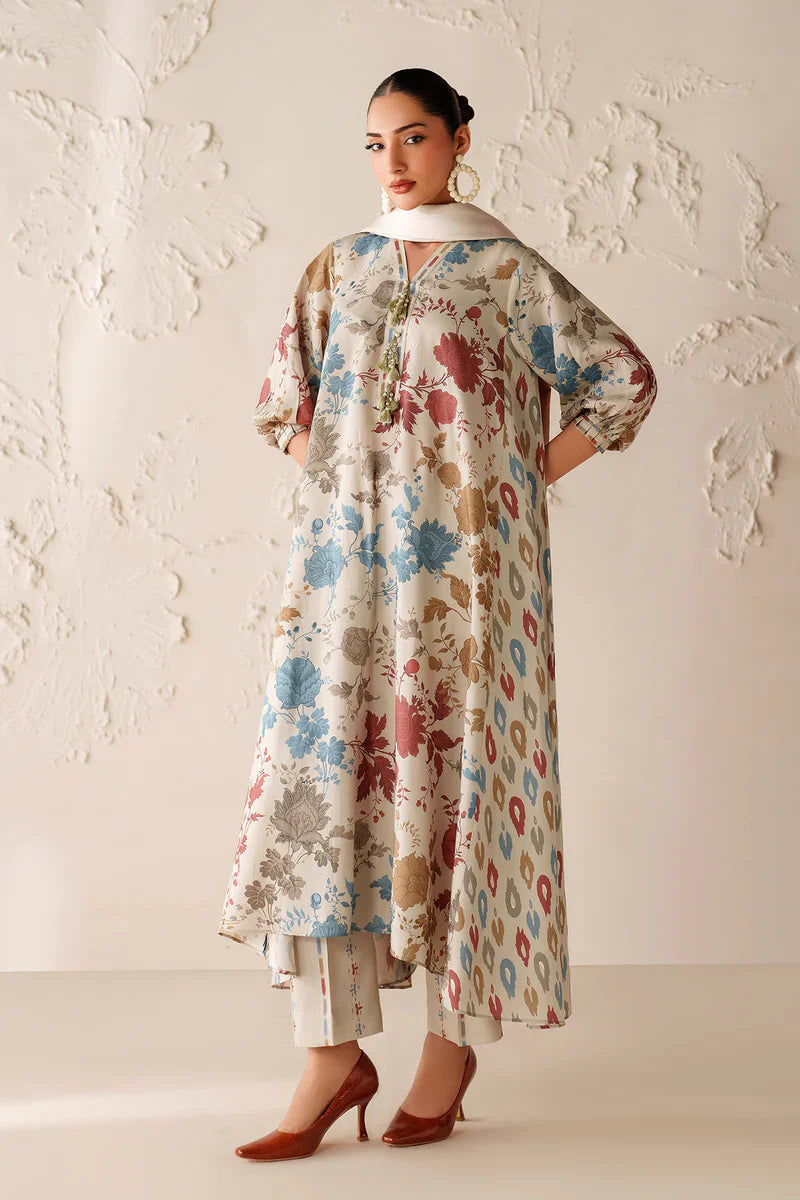 RP33140-Baroque - Winter 3PC Karandi Digital Print Dress