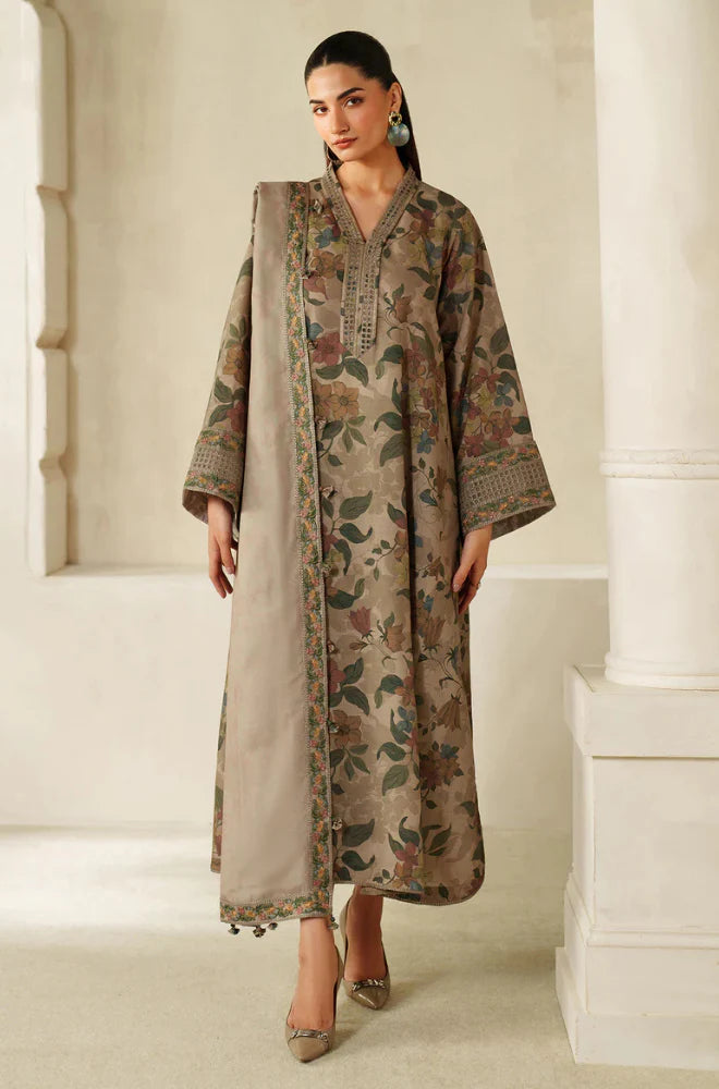 RP33145 -Baroque - Winter 3PC Karandi Digital Print Dress