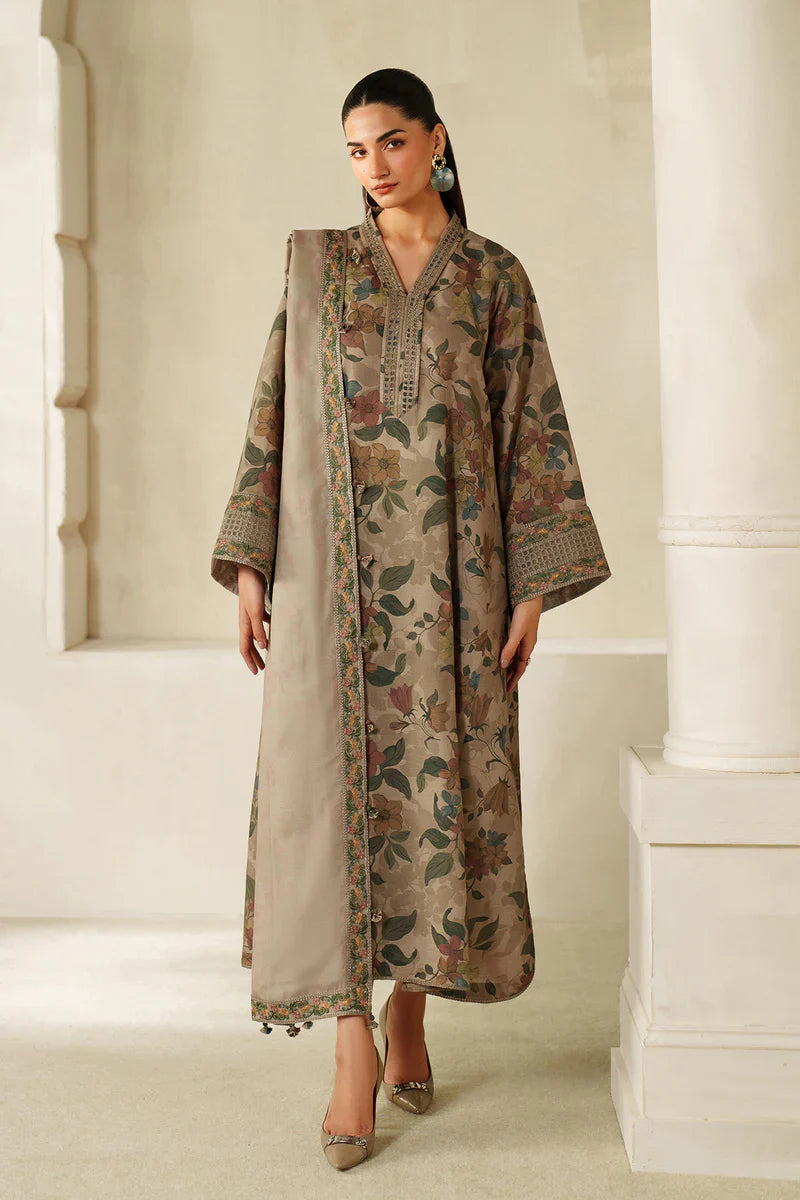 RP33145 -Baroque - Winter 3PC Karandi Digital Print Dress