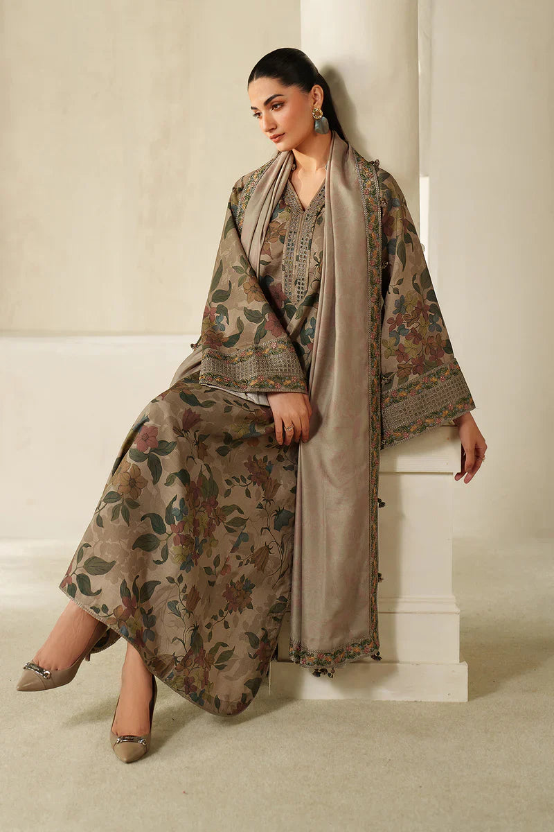 RP33145 -Baroque - Winter 3PC Karandi Digital Print Dress