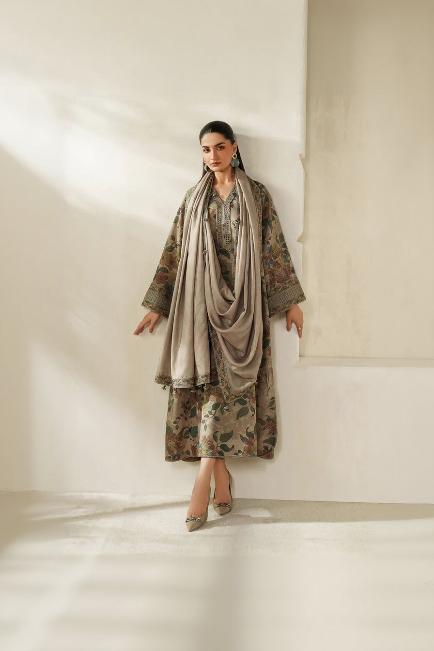RP33145 -Baroque - Winter 3PC Karandi Digital Print Dress