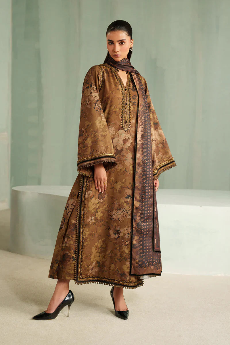 RP33146- Baroque - Winter 3PC Karandi Digital Print Dress