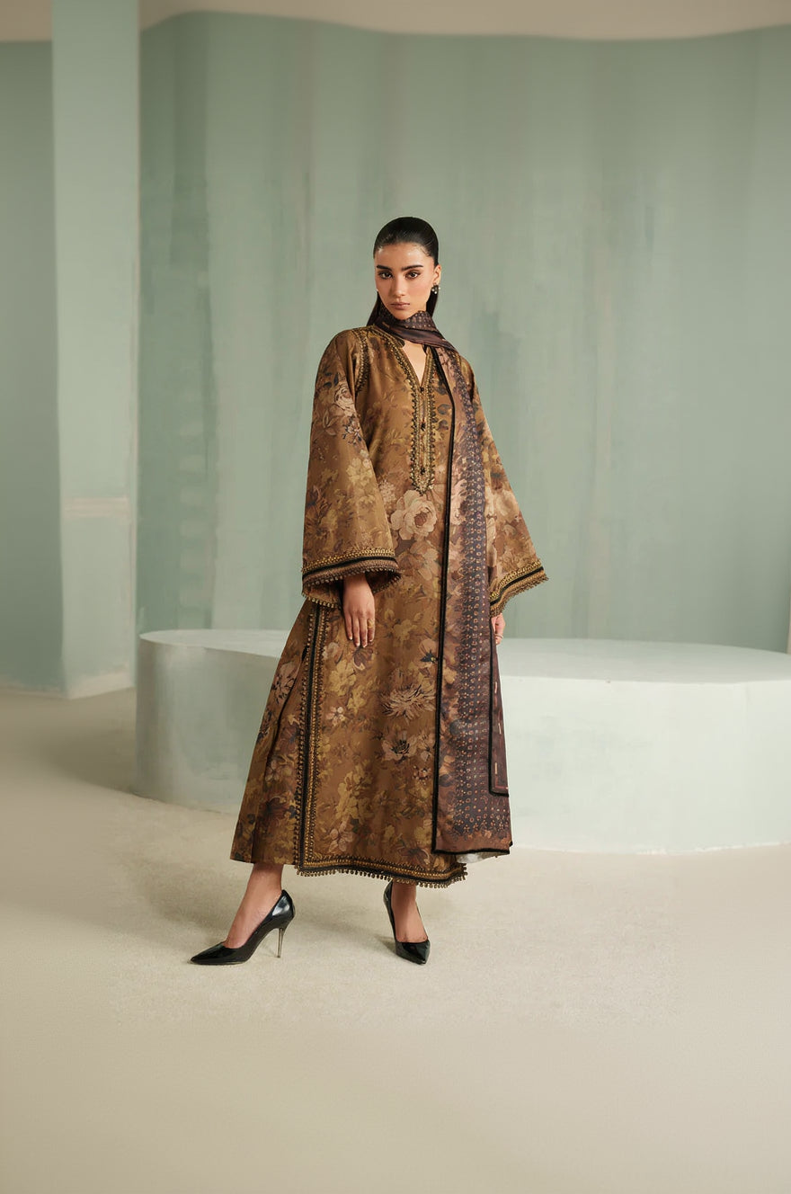 RP33146- Baroque - Winter 3PC Karandi Digital Print Dress