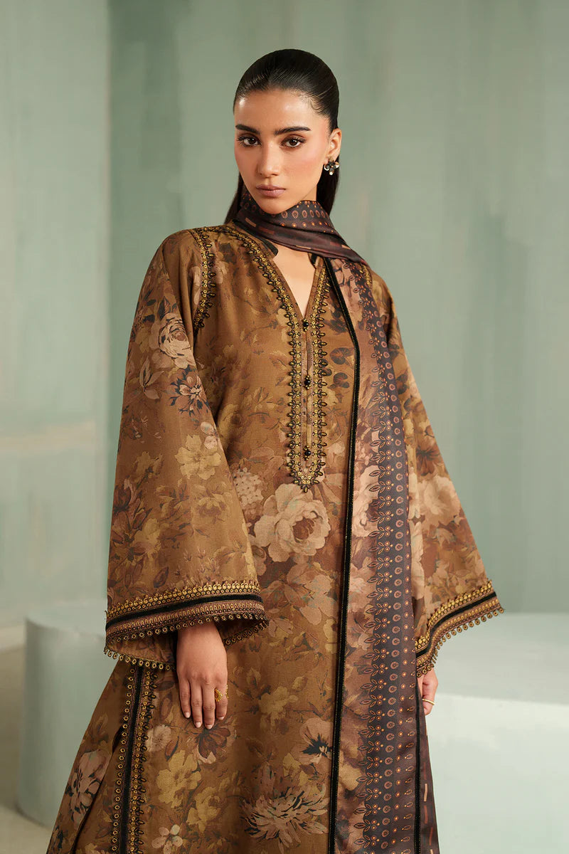 RP33146- Baroque - Winter 3PC Karandi Digital Print Dress