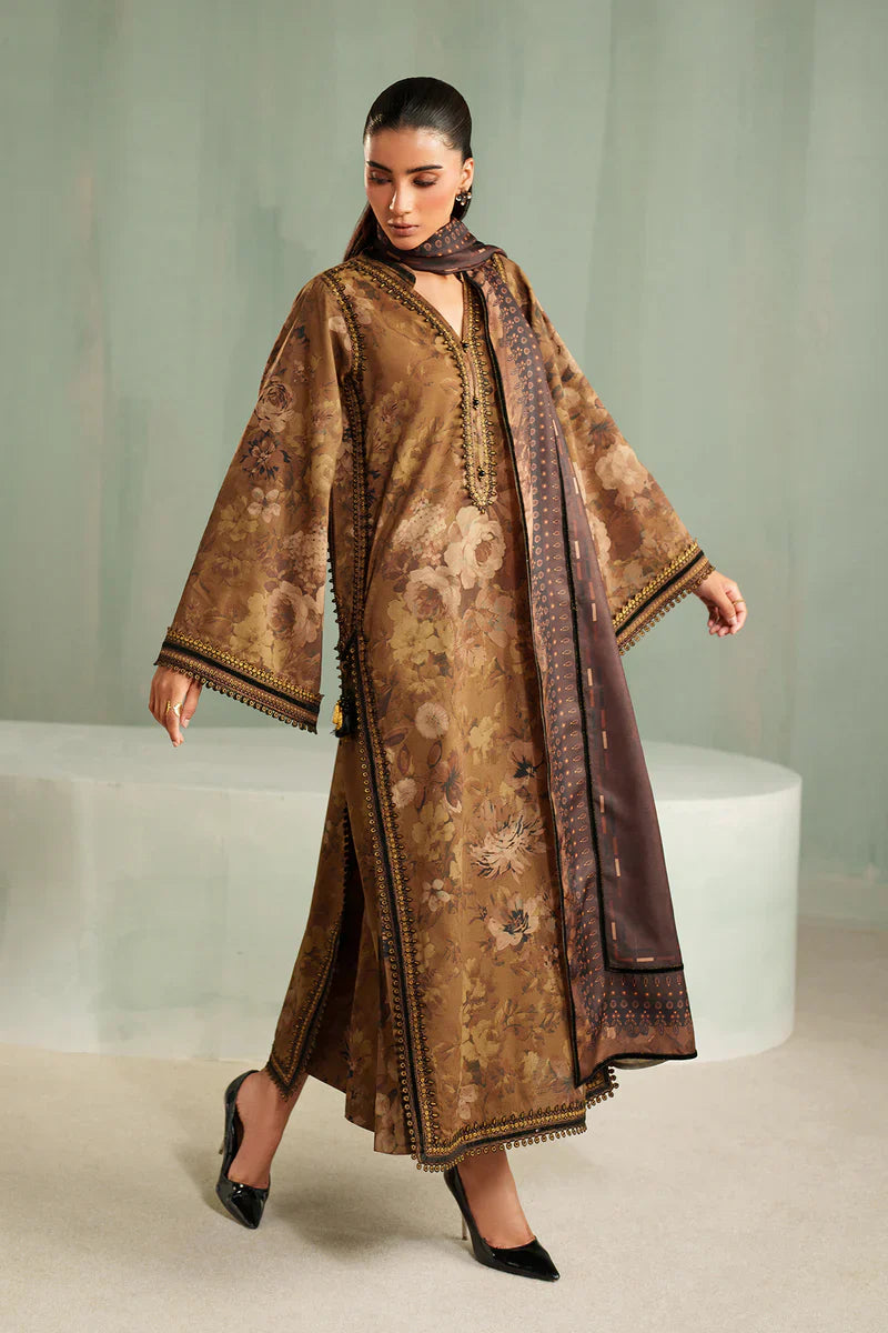 RP33146- Baroque - Winter 3PC Karandi Digital Print Dress