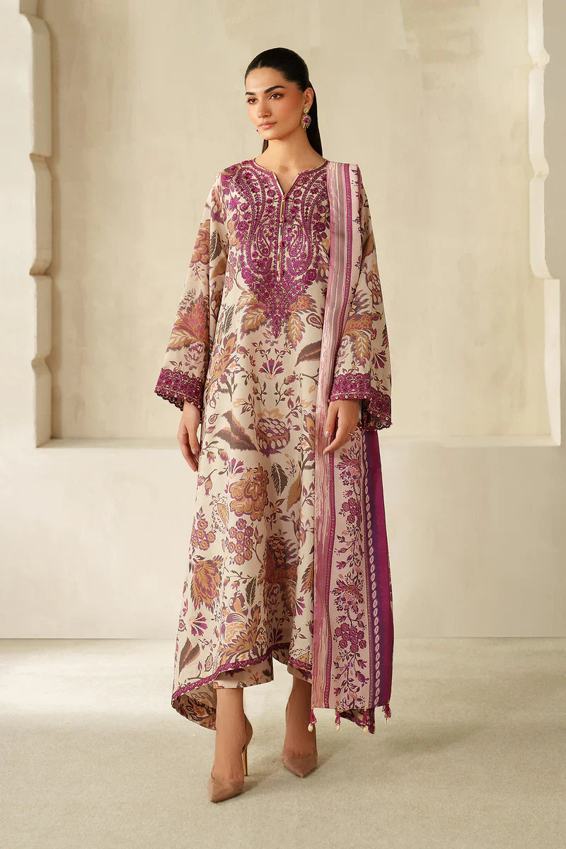 RP33147-Baroque - Winter 3PC Karandi Digital Print Dress