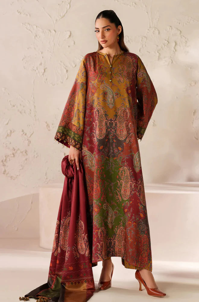 RP33405- Baroque - Winter 3PC Karandi Digital Print Dress