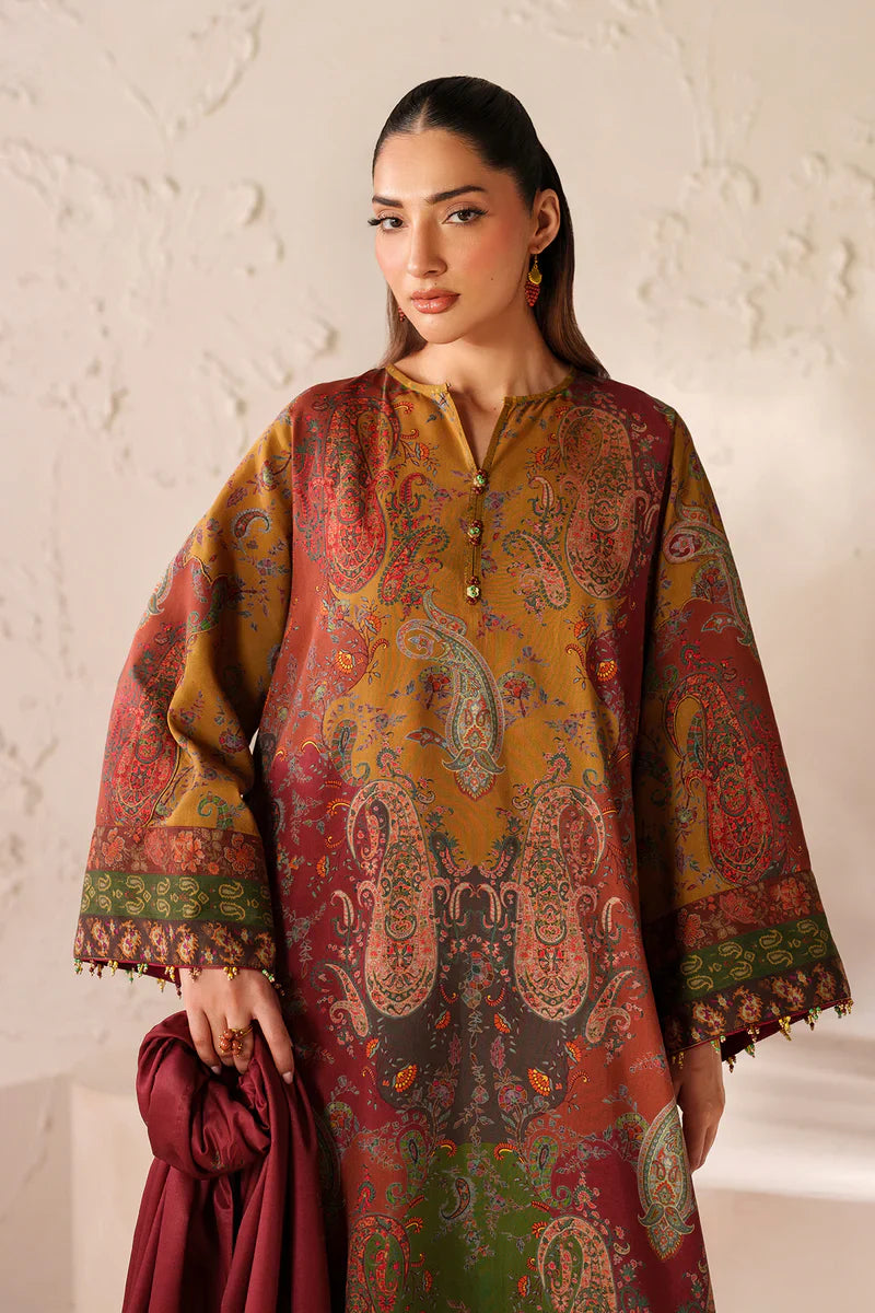 RP33405- Baroque - Winter 3PC Karandi Digital Print Dress