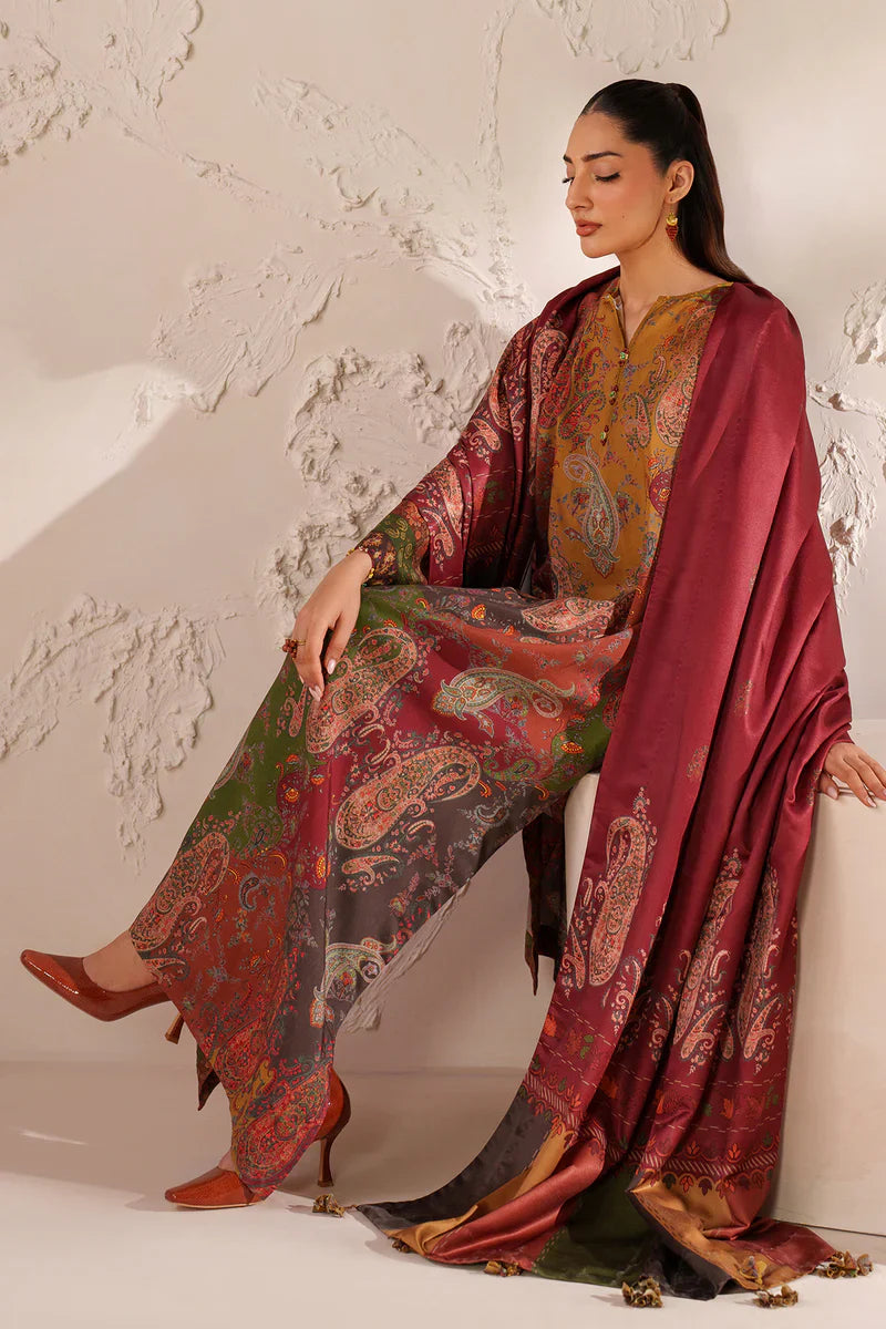 RP33405- Baroque - Winter 3PC Karandi Digital Print Dress