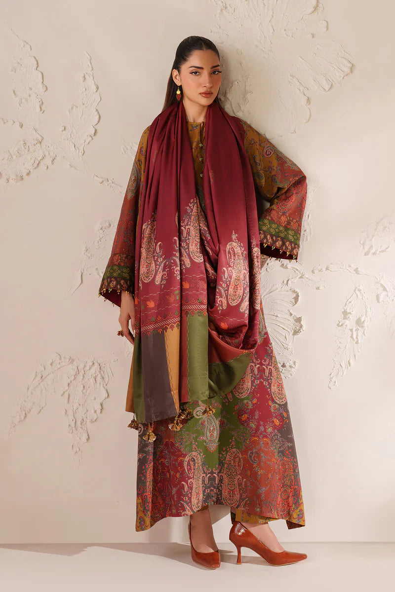 RP33405- Baroque - Winter 3PC Karandi Digital Print Dress