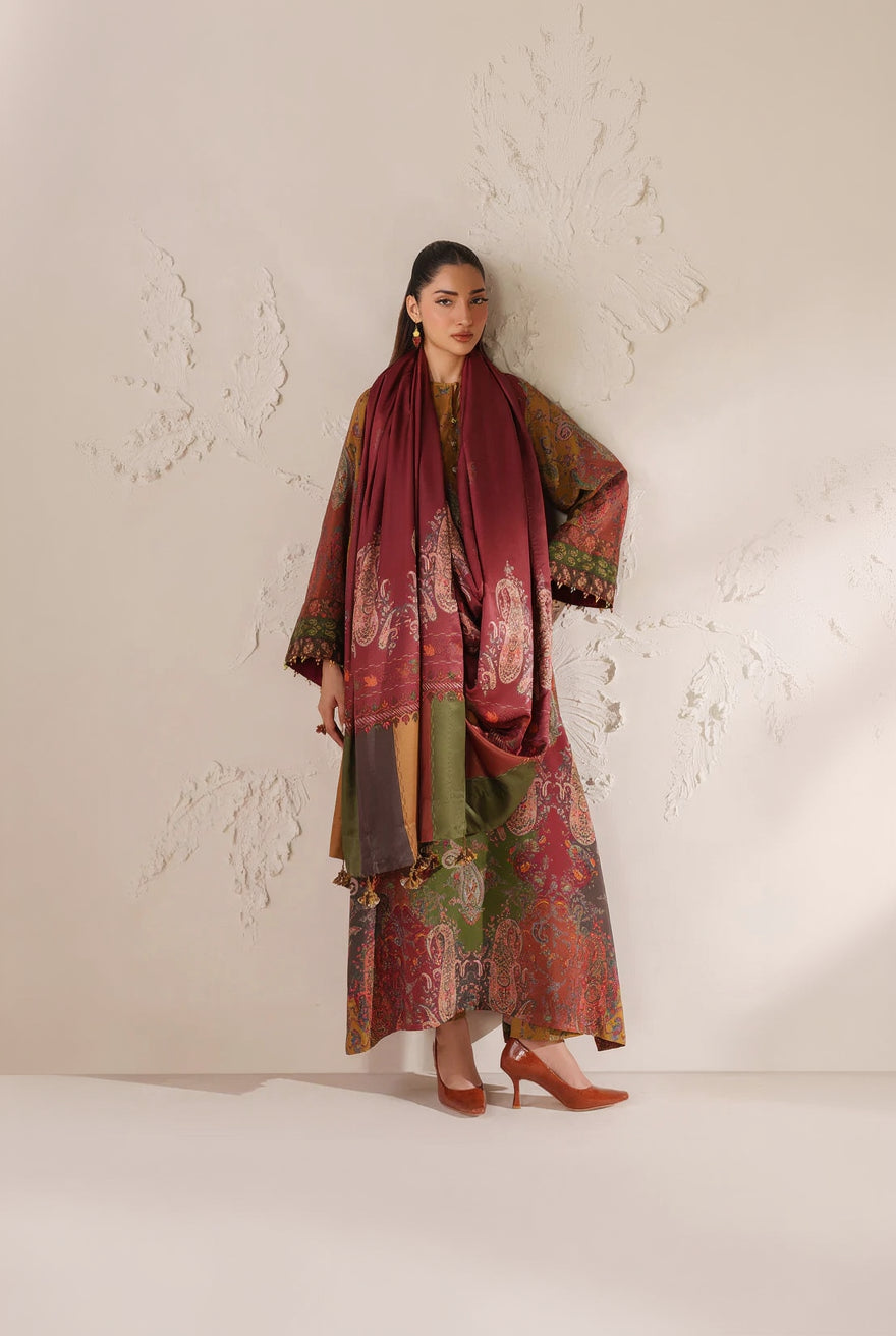 RP33405- Baroque - Winter 3PC Karandi Digital Print Dress