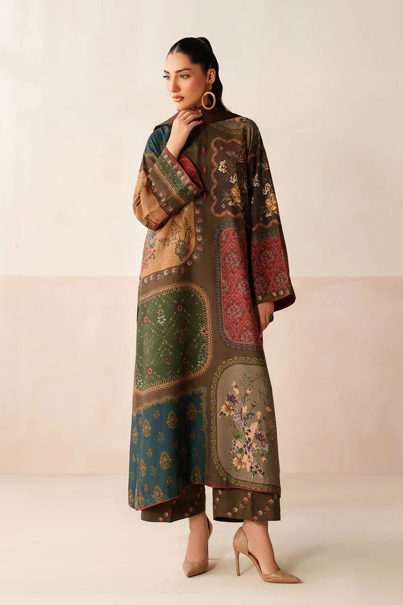 RP33412- Baroque - Winter 3PC Karandi Digital Print Dress