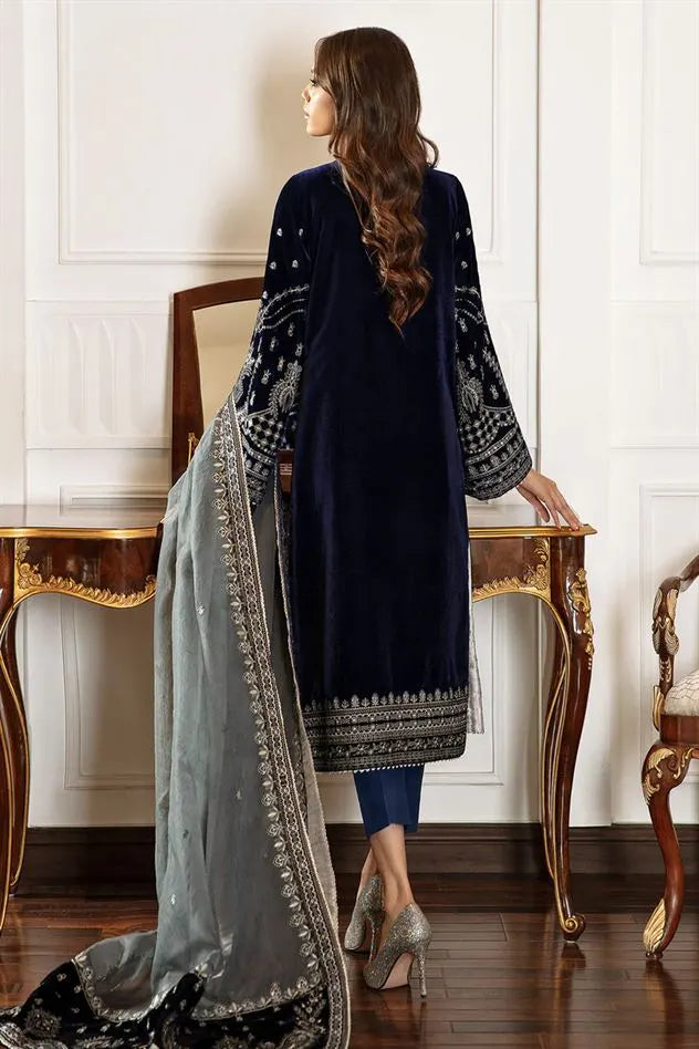 Rp3325-Baroque- Winter 3PC Velvet Embroidered Suit