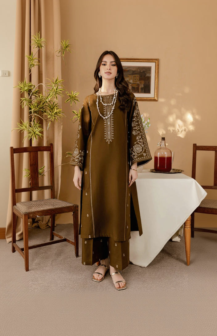 RP3373-Batik - Winter 2PC Dhanak Embroidered Suit