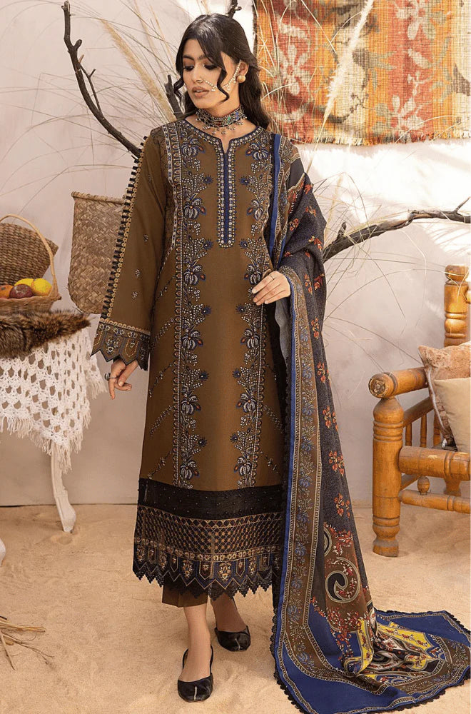 Rp3351-Bin ilyas - Winter 3PC Dhanak Embroidered Suit