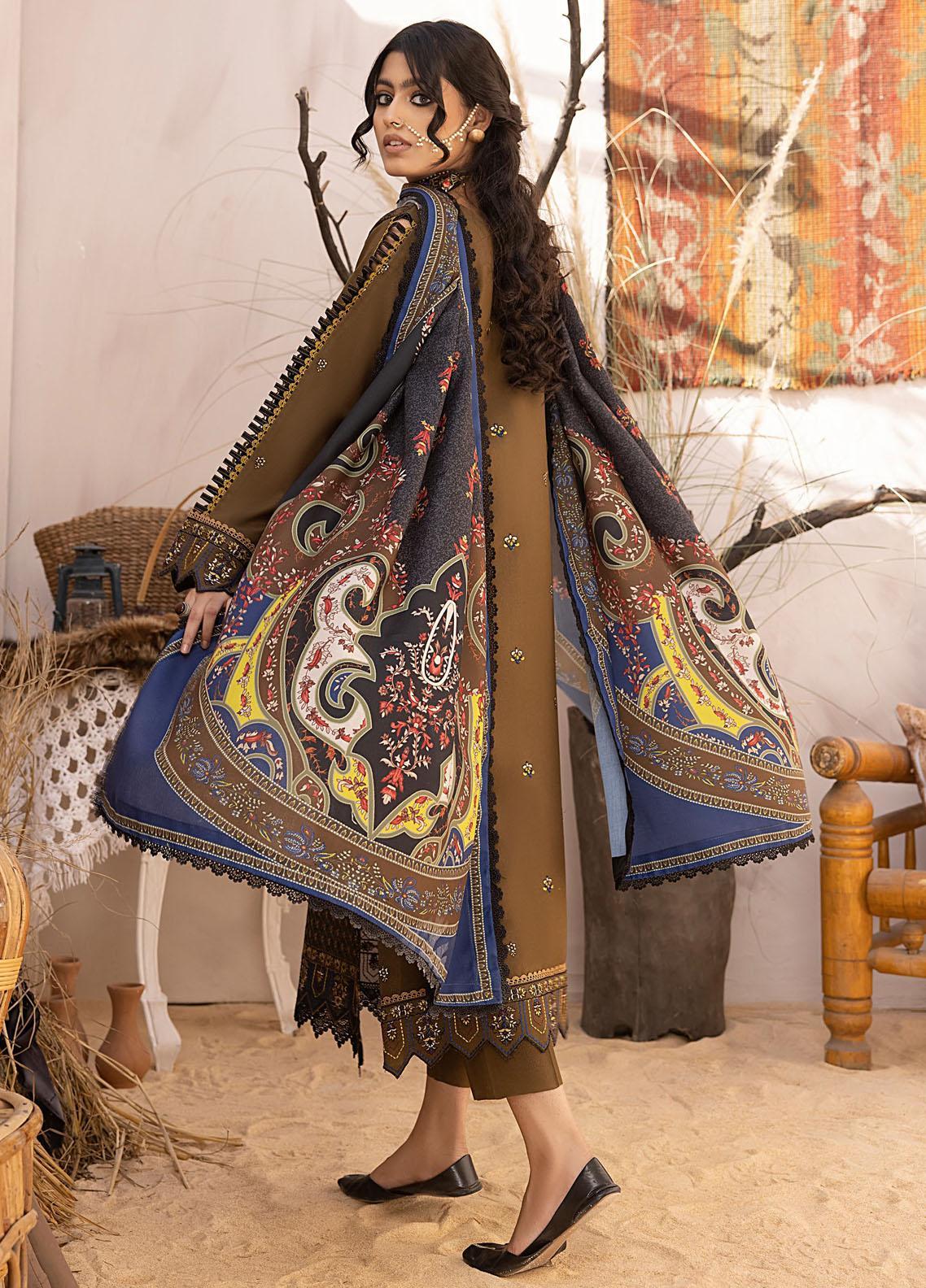 Rp3351-Bin ilyas - Winter 3PC Dhanak Embroidered Suit