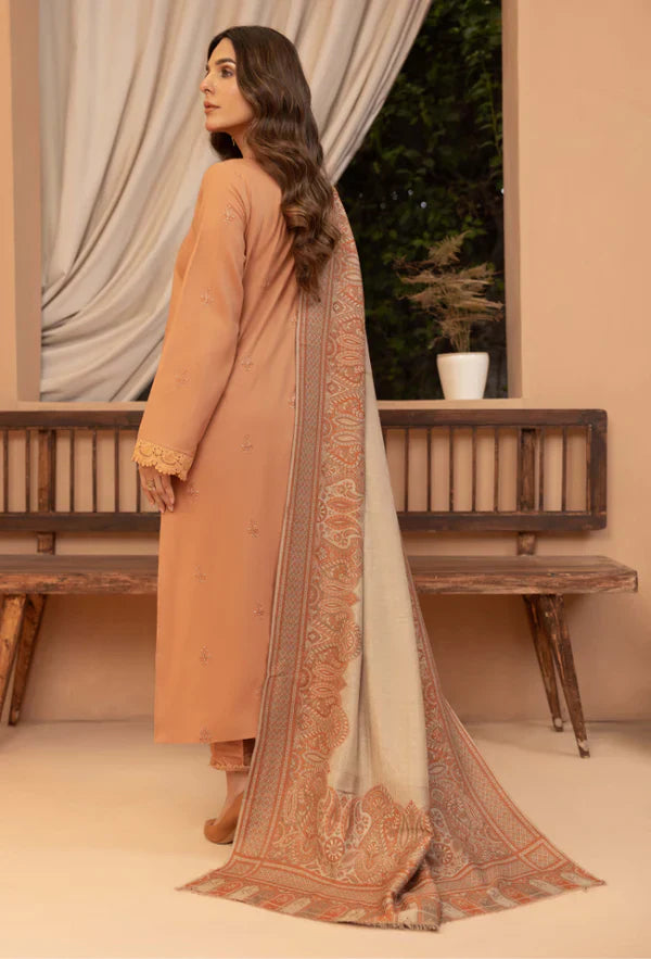 Rp3398-Bin ilyas - Winter 3PC Dhanak Embroidered Suit