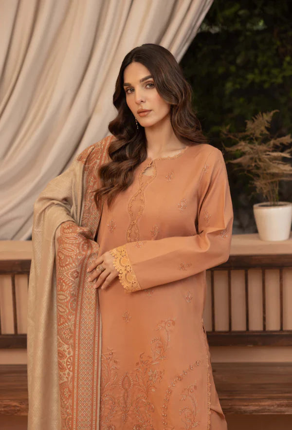 Rp3398-Bin ilyas - Winter 3PC Dhanak Embroidered Suit
