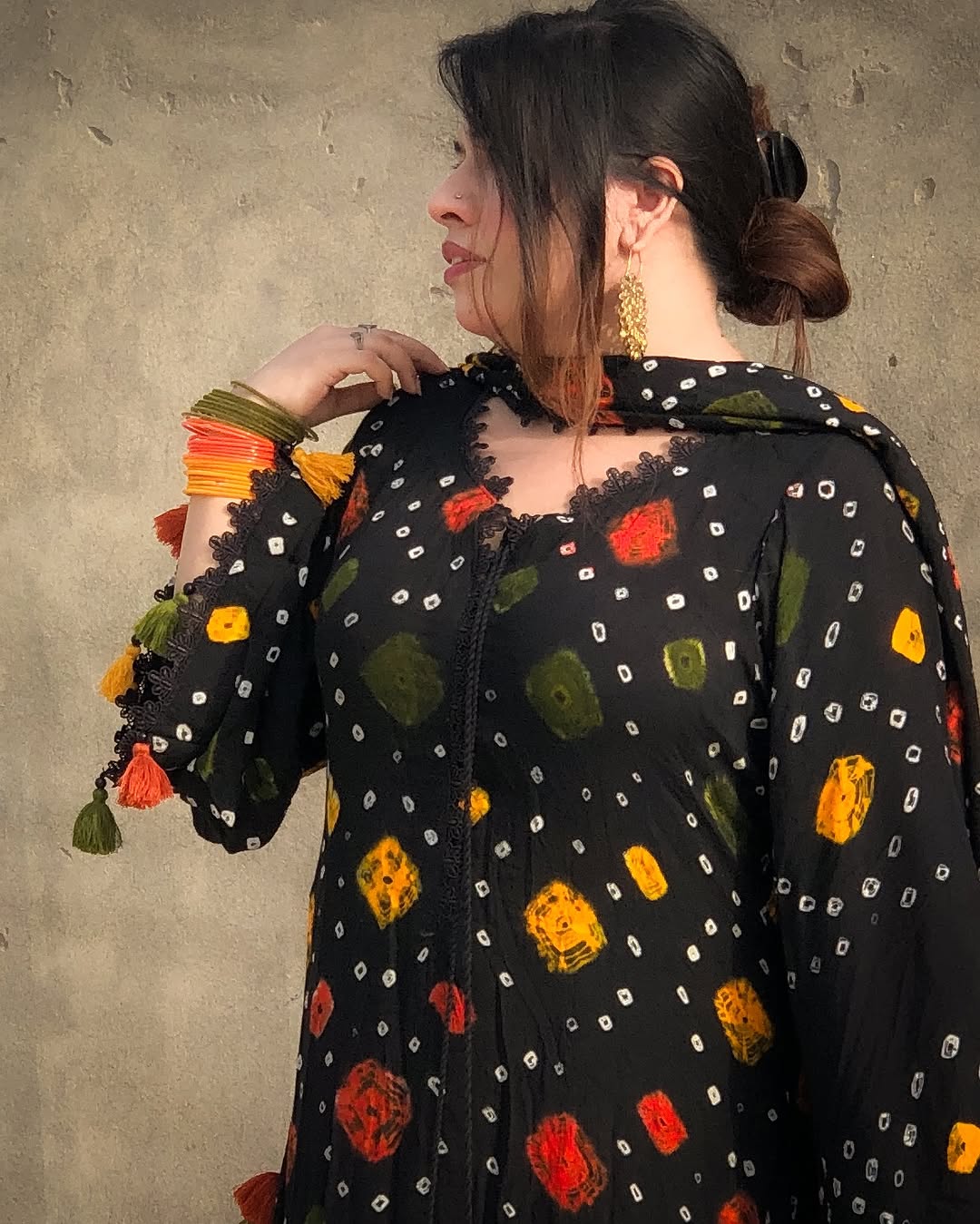 RP1223 Black chunri - Summer 3PC Lawn Digital Print Dress