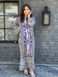 Rp-1131Bunaai - 2 piece Silk printed coord Kaftaan