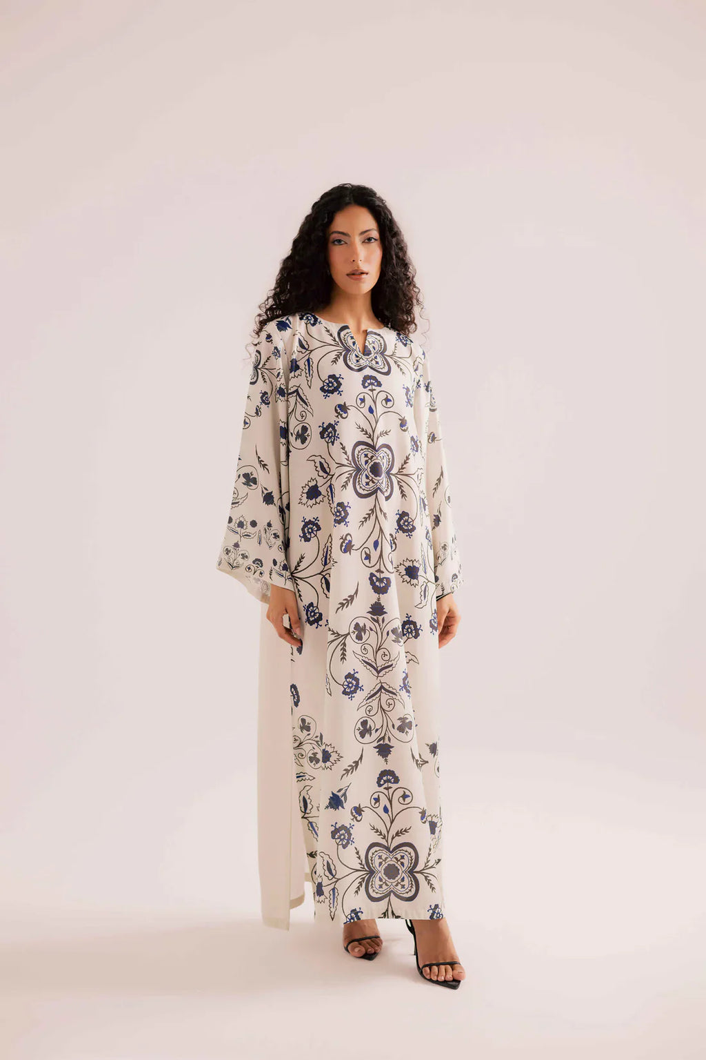 Rp1132Bunaai - 2 piece Silk printed coord Kaftaan