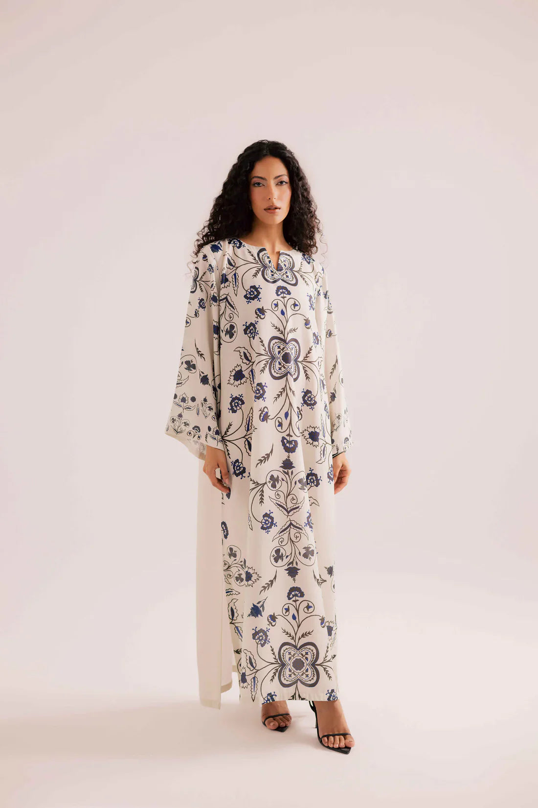 Rp1132Bunaai - 2 piece Silk printed coord Kaftaan